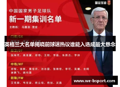 英格兰大名单揭晓前球迷热议谁能入选成最大悬念